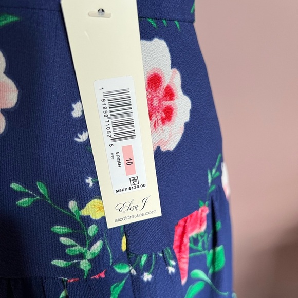 Eliza J Floral Blue Dress NWT - Picture 5 of 8